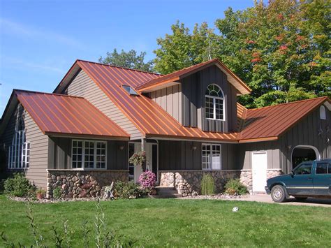 copper metal roof on brick house|shingle color for brick house.